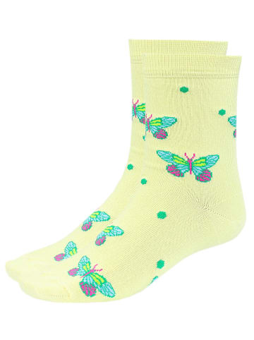 TupTam Kinder Socken Mädchen Jungen Bunt Gemustert 6er Pack in blau/gelb