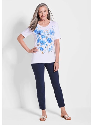 GOLDNER Kurzgröße:  Shirt Shirt in weiß / gemustert