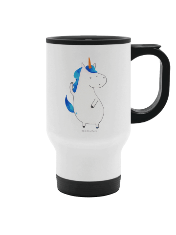 Mr. & Mrs. Panda Kaffeebecher Einhorn Mann ohne Spruch in Weiß