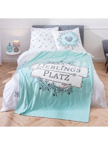 termana Traum&Trend Decke / Fleecedecke "Lieblingsplatz " in Mint