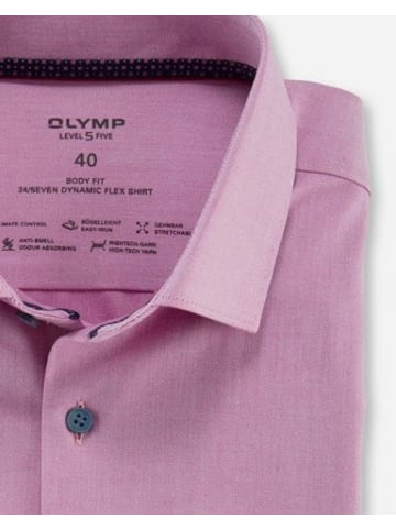 Level Langarm FreizeitHemd für Herren in Rosa