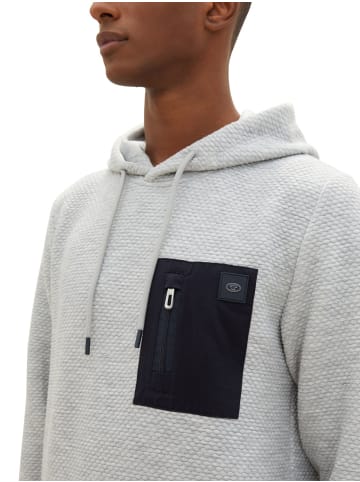 Tom Tailor Sweatshirt QUILTED HOODIE in Grau