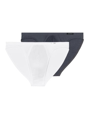 HOM Slip / Unterhose Premium Cotton in Weiß / grau