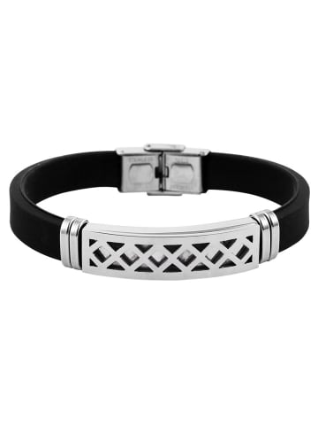 Adeliás Unisex Armband aus Silikon 21 cm in schwarz