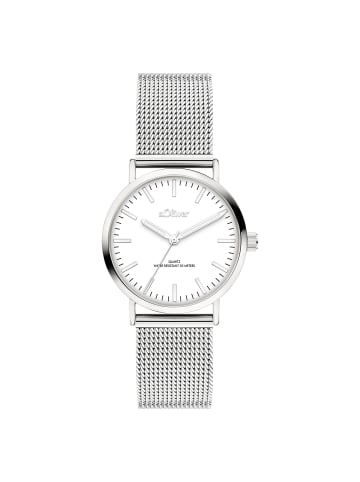 s.Oliver Armbanduhr Essential Time in silber