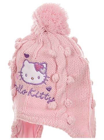 Hello Kitty Baby Mütze gestrickt mit Fleece-Futter Hello Kitty in Rosa