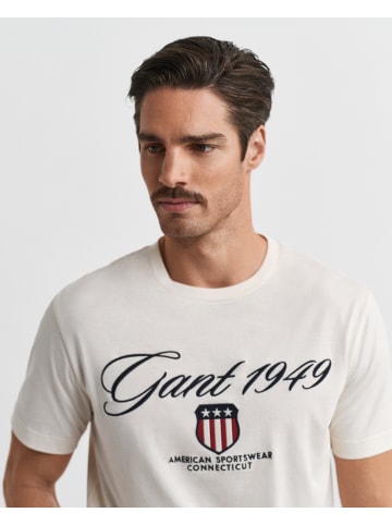 Gant T-Shirt in ecru