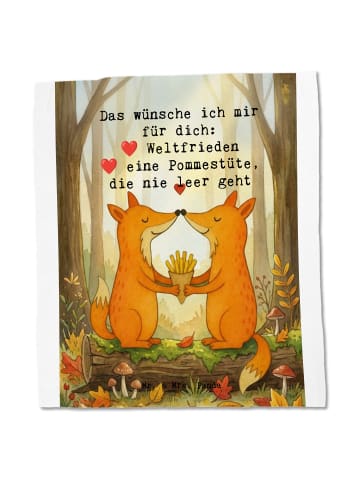 Mr. & Mrs. Panda Schultasche Füchse Liebe Pommes Design mit Spruch in Weiß