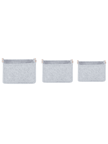 Beliani 3er-Set Bad-Kleinaufbewahrung BAYSAI in Grau