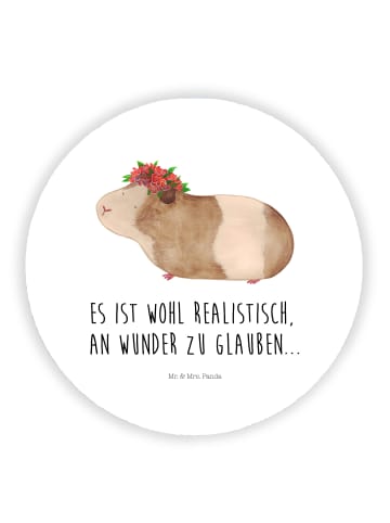 Mr. & Mrs. Panda Rund Magnet Meerschweinchen Weisheit mit Spruch in Weiß