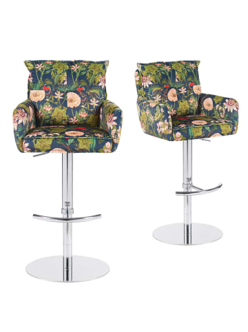 DUBI Möbel 2er-Set: Barhocker Kira in Blumen - (B)55 x (H)95 x  (T)58 cm
