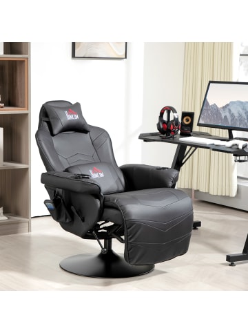 HOMCOM Relaxsessel mit Massagefunktion-79,5L x 82,5B x 111,5H cm-Schwarz