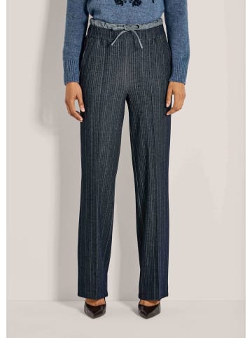 MADELEINE Elegante Jersey-Hose mit Fischgrat-Muster in nebelblau / melange