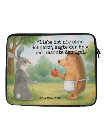 Mr. & Mrs. Panda Laptop Tasche Hase Igel Design mit Spruch in Weiß