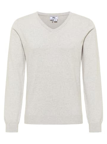 MO Herren Basic Pullover in Hellgrau Melange