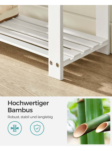 SONGMICS Schuhbank Bambou in Weiß-Grau - (B)90 x (H)48.8 x (T)30.2 cm