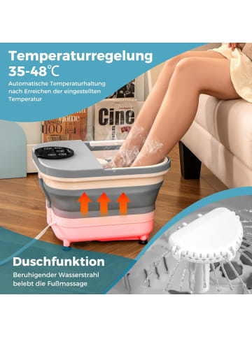 COSTWAY Fußbad Fußbadewanne klappbar in Grau