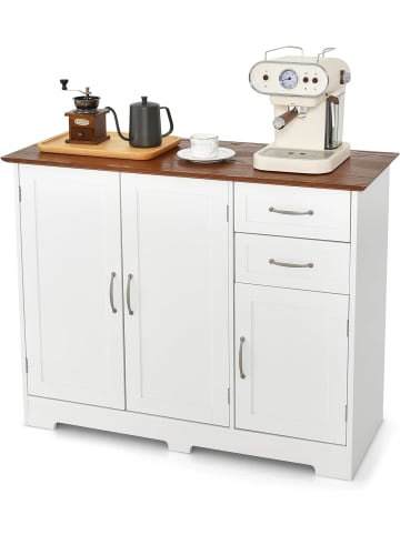 COSTWAY Sideboard 100x40cm in Weiß