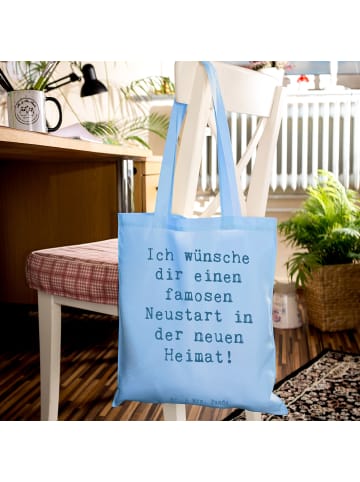 Mr. & Mrs. Panda Tote Bag Spruch Neustart Umzug mit Spruch in Sky Blue