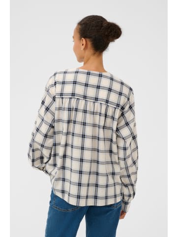 PART TWO Bluse kurzarm YaninasPW Lockere Passform in Big Dark Navy Check