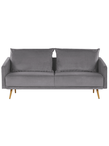 Beliani 3-Sitzer Sofa MAURA in Grau/Gold - (W) 185 x (H) 83 x (L) 78 cm