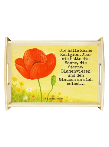 Mr. & Mrs. Panda Tablett Blume Mohnblume Design mit Spruch in Weiß
