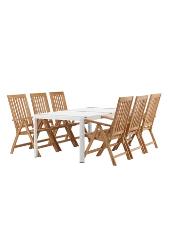 ebuy24 Gartenset Togo Weiß 200 x 75 cm