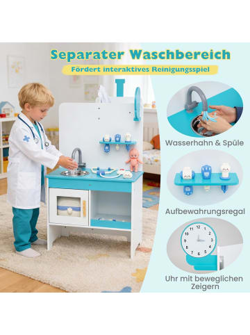 COSTWAY Krankenhaus inkl. 27 tlg. Zubehör in Blau