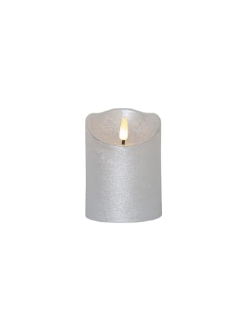 STAR Trading LED Echtwachskerze ,Flamme Rustic', Batterien, Timer, warmweiß flacker