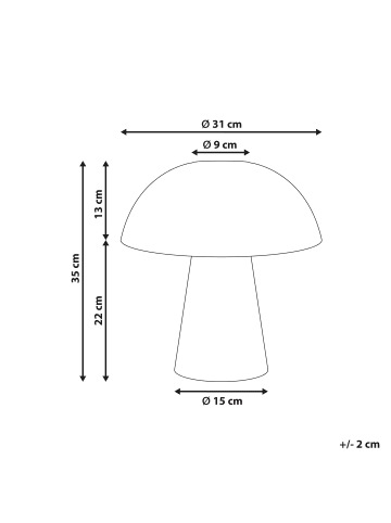 Beliani Tischleuchten ALERO in Naturfarben - (W) 31 x (H) 35 x (L) 31 cm