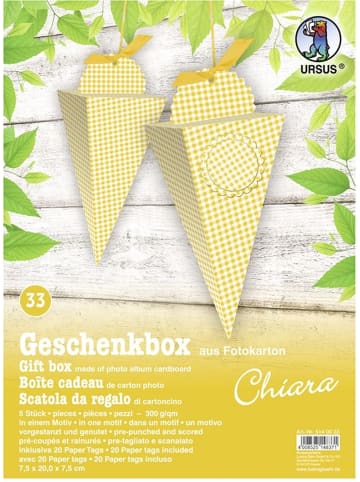 Buntpapierfabrik Ludwig Bähr Geschenkbox Chiara 7,5x20x7,5cm Packung mit 5 Stück Motiv: 33