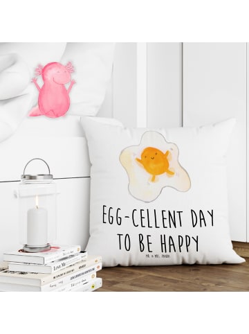 Mr. & Mrs. Panda Kopfkissen Spiegelei Ei mit Spruch in Weiß