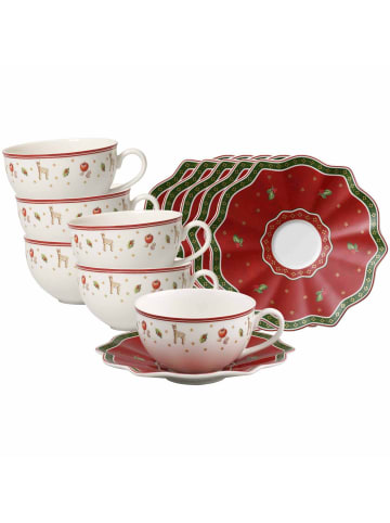 Villeroy & Boch 12er Set Milchkaffeetassen mit Untertassen Toy's Delight in 260 ml in bunt