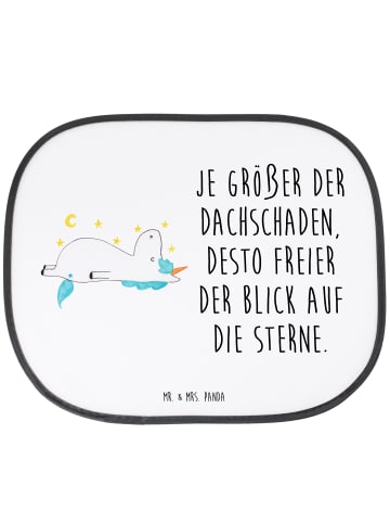 Mr. & Mrs. Panda Sonnenschutz Auto Einhorn Sternenhimmel mit Spruch in Weiß