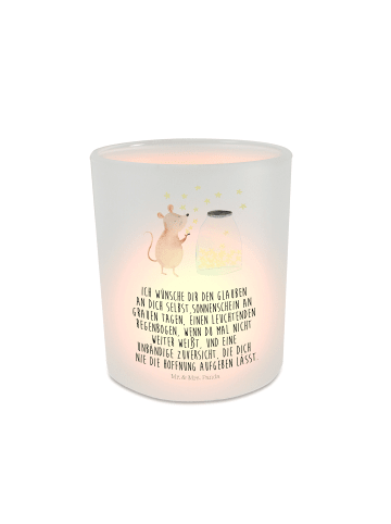 Mr. & Mrs. Panda Teelicht Glas Maus Sterne mit Spruch in Transparent