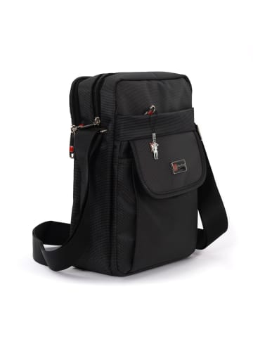 Bag Street Umhängetasche, Flugbegleiter Polyester schwarz ca. 22cm