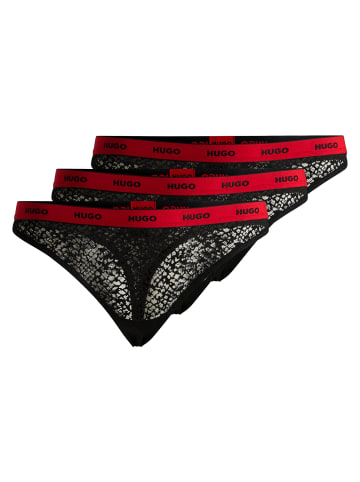 HUGO Triple Thong Lace in Schwarz