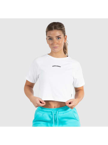 SMILODOX Crop T-Shirt Nalani in Weiß