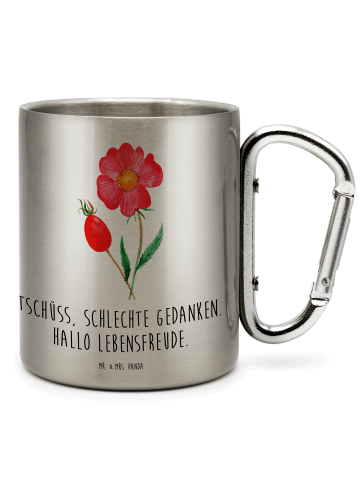 Mr. & Mrs. Panda Thermobecher Blume HageRundunge mit Spruch in Silber