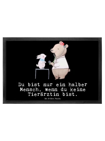 Mr. & Mrs. Panda Schmutzfangmatte Tierärztin Herz mit Spruch in Schwarz