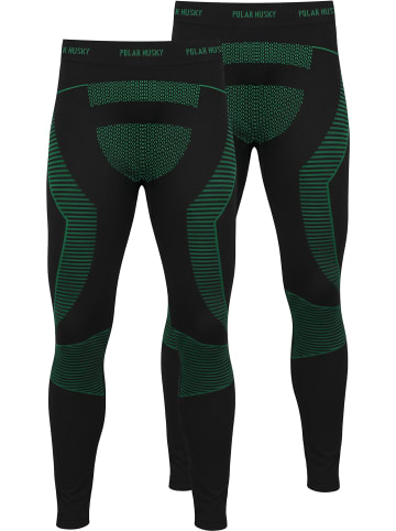 normani 2 x Thermounterhose Lange Skiunterwäsche für Herren in Grün/Schwarz