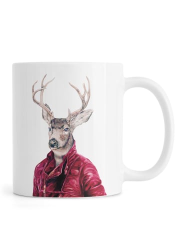 Juniqe Tasse "Deer" in Braun & Cremeweiß