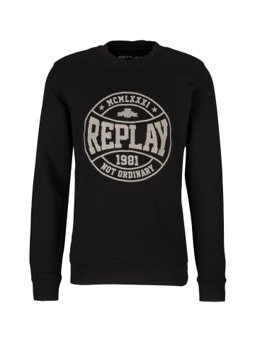 Replay College Sweatshirt Mit Stickerei in schwarz