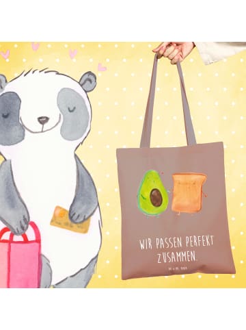 Mr. & Mrs. Panda Tragetasche Avocado Toast mit Spruch in Braun Pastell