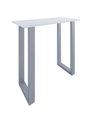 ebuy24 Bartisch Xona silberfarben Weiß 110 x 50 cm