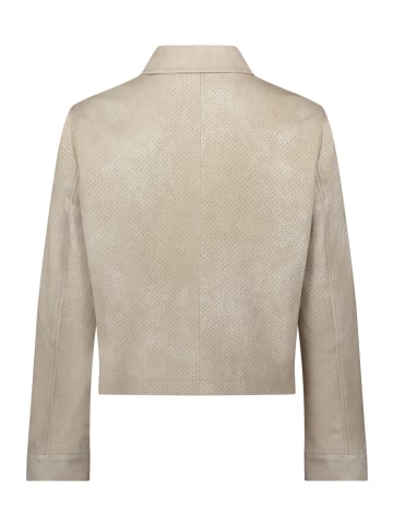 AMBER & JUNE Kunstleder-Jacke mit Kragen in beige