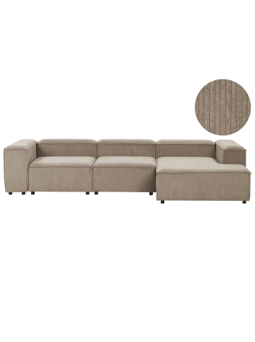 Beliani 2-tlg Ecksofa ARDAL in Braun/Schwarz linksseitig