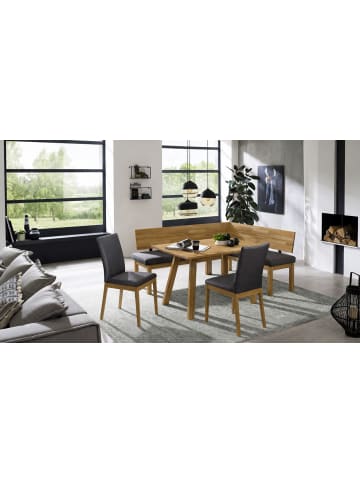 58 aufm Kessel ECKBANKGRUPPE Modern Danny 1 für 7 Personen Massivholz Wildeiche/Grau