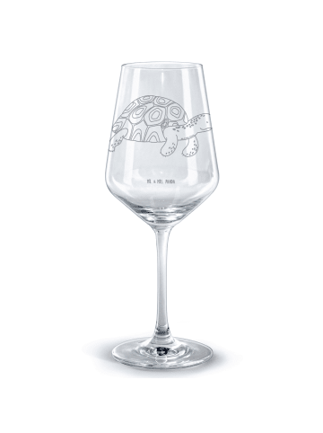 Mr. & Mrs. Panda wein glas Schildkröte MHerzieren ohne Spruch in Transparent