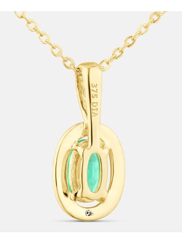 Diamant L'éternel Kette mit Anhänger, mit Smaragd, 375 Gelbgold
